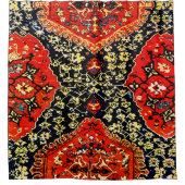 Blue & Orange Oushak Oriental Rug Print Duschvorhang (Vorderseite)