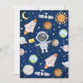 Blue Orange Outer Space Geburtstag Danke Karte (Rückseite)