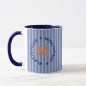 Blue Orange P-Vegas Platteville Wisconsin Tasse (Links)