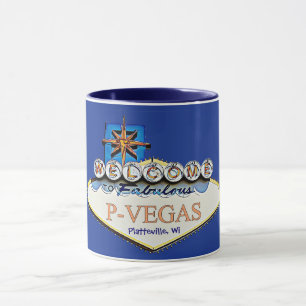 Blue Orange P-Vegas Platteville Wisconsin Tasse