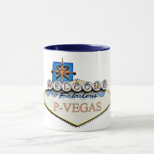 Blue Orange P-Vegas Platteville Wisconsin Tasse