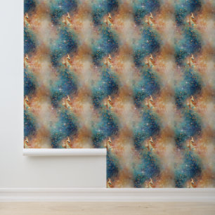 Blue Orange Peacock Tapete