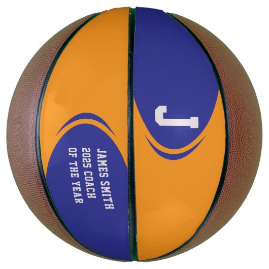Blue Orange Personalisiert Basketball (Vertikal)