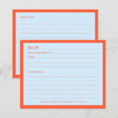 Blue Orange Personalized Bridal Shower Recipe Card (Vorne/Hinten)