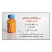Blue Orange Pill Flasche Apotheker Pharmacy Magnetische Visitenkarte (Vorderseite)