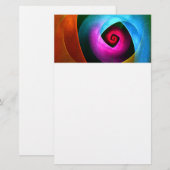Blue Orange Pink Modernes Abstraktes Kunstmuster # Briefpapier (Vorne/Hinten)