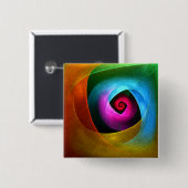Blue Orange Pink Modernes Abstraktes Kunstmuster # Button (Vorne & Hinten)