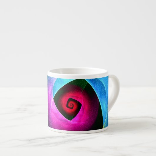 Blue Orange Pink Modernes Abstraktes Kunstmuster # Espressotasse (Vorderseite Rechts)