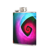Blue Orange Pink Modernes Abstraktes Kunstmuster # Flachmann (Links)