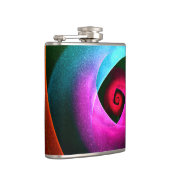 Blue Orange Pink Modernes Abstraktes Kunstmuster # Flachmann (Rechts)