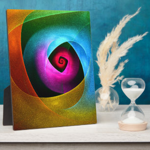 Blue Orange Pink Modernes Abstraktes Kunstmuster # Fotoplatte