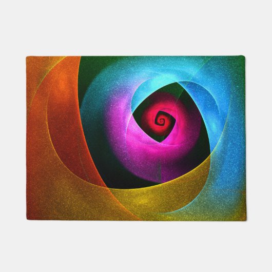 Blue Orange Pink Modernes Abstraktes Kunstmuster # Fußmatte (Vorderseite)