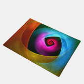 Blue Orange Pink Modernes Abstraktes Kunstmuster # Fußmatte (Schrägansicht)