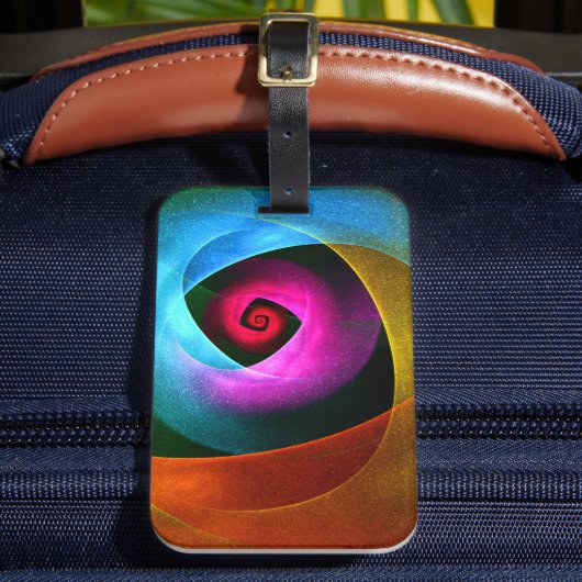 Blue Orange Pink Modernes Abstraktes Kunstmuster # Gepäckanhänger (Vorderseite Insitu 2)
