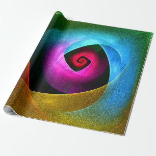 Blue Orange Pink Modernes Abstraktes Kunstmuster # Geschenkpapier
