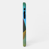 Blue Orange Pink Modernes Abstraktes Kunstmuster # iPhone Hülle (Linke Seite)