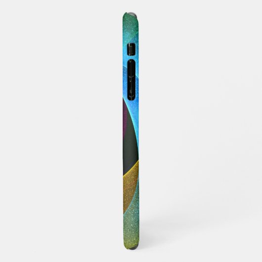 Blue Orange Pink Modernes Abstraktes Kunstmuster # iPhone Hülle (Linke Seite)