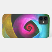 Blue Orange Pink Modernes Abstraktes Kunstmuster # iPhone Hülle (Rückseite (Horizontal))