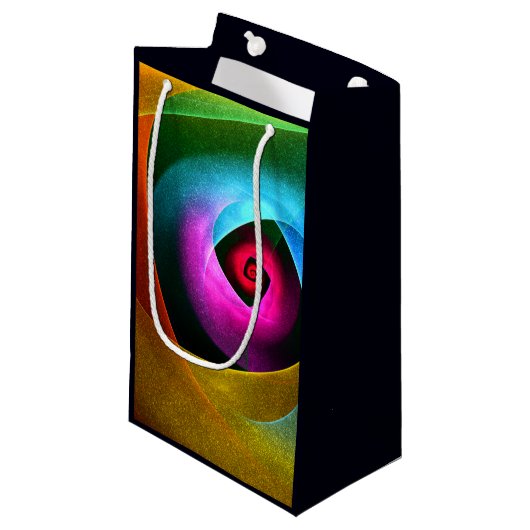 Blue Orange Pink Modernes Abstraktes Kunstmuster # Kleine Geschenktüte (Vorderseite Schrägansicht)