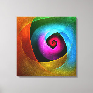 Blue Orange Pink Modernes Abstraktes Kunstmuster # Leinwanddruck