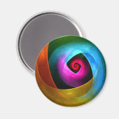 Blue Orange Pink Modernes Abstraktes Kunstmuster # Magnet (Vorderseite/Rückseite)