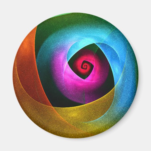Blue Orange Pink Modernes Abstraktes Kunstmuster # Magnet (Vorne)