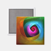 Blue Orange Pink Modernes Abstraktes Kunstmuster # Magnet (Vorderseite/Rückseite)