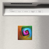 Blue Orange Pink Modernes Abstraktes Kunstmuster # Magnet (In Situ (Geschirrspüler))