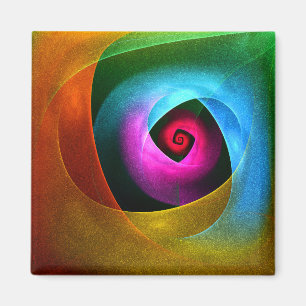 Blue Orange Pink Modernes Abstraktes Kunstmuster # Magnet