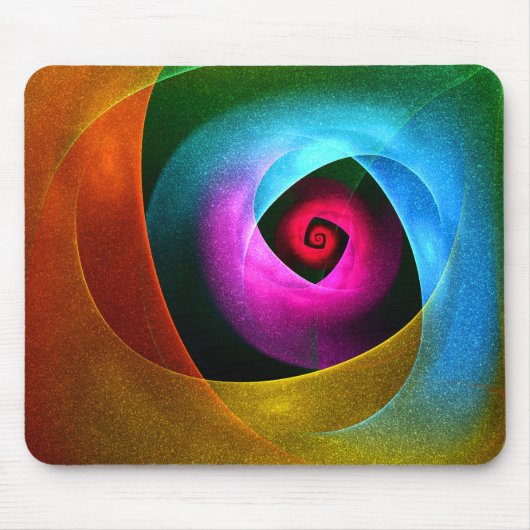 Blue Orange Pink Modernes Abstraktes Kunstmuster # Mousepad (Vorne)