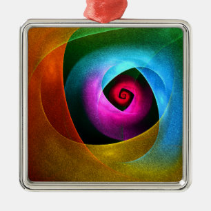 Blue Orange Pink Modernes Abstraktes Kunstmuster # Ornament Aus Metall