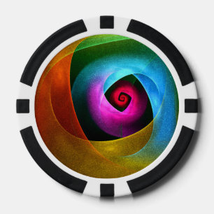 Blue Orange Pink Modernes Abstraktes Kunstmuster # Pokerchips