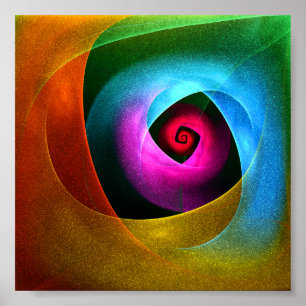 Blue Orange Pink Modernes Abstraktes Kunstmuster # Poster