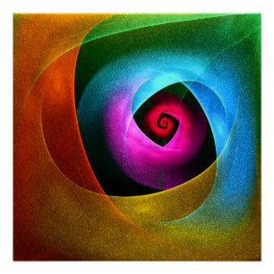 Blue Orange Pink Modernes Abstraktes Kunstmuster # Poster