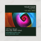 Blue Orange Pink Modernes Abstraktes Kunstmuster # Quadratische Visitenkarte (Rückseite)