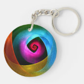 Blue Orange Pink Modernes Abstraktes Kunstmuster # Schlüsselanhänger (Rückseite)