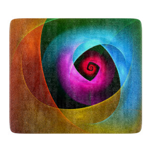 Blue Orange Pink Modernes Abstraktes Kunstmuster # Schneidebrett