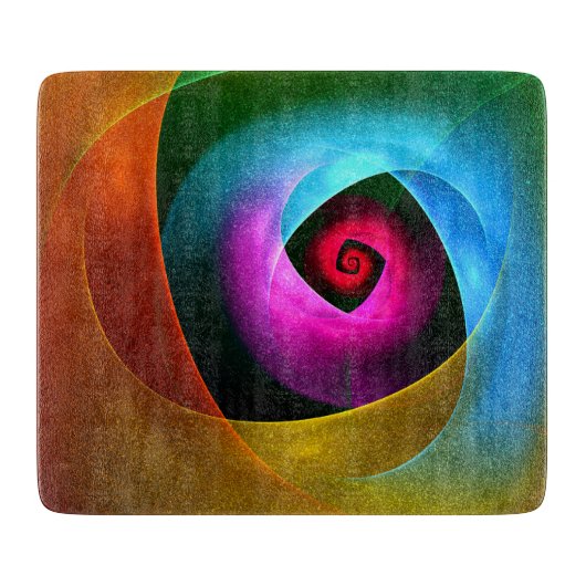 Blue Orange Pink Modernes Abstraktes Kunstmuster # Schneidebrett (Vorderseite)