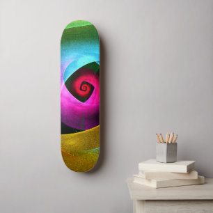Blue Orange Pink Modernes Abstraktes Kunstmuster # Skateboard