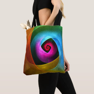 Blue Orange Pink Modernes Abstraktes Kunstmuster # Tasche