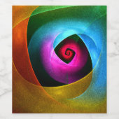 Blue Orange Pink Modernes Abstraktes Kunstmuster # Weinetikett (Einzelnes Label)
