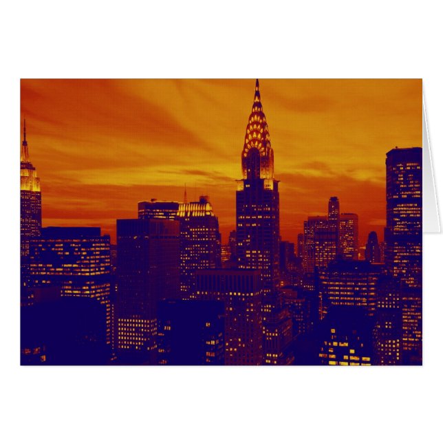 Blue Orange Pop Art New York City (Vorderseite (Horizontal))