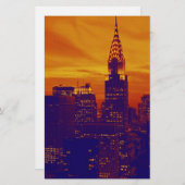 Blue Orange Pop Art New York City Briefpapier (Vorne/Hinten)