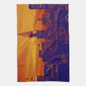 Blue Orange Pop Art New York City Geschirrtuch (Vertikal)