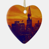 Blue Orange Pop Art New York City Keramikornament (Rechts)