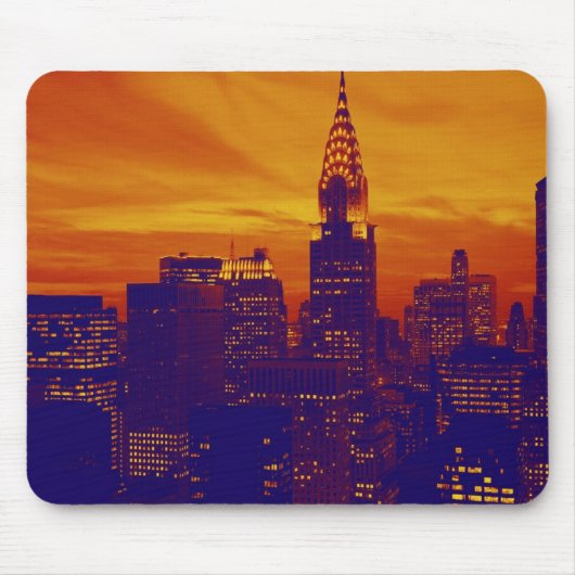 Blue Orange Pop Art New York City Mousepad (Vorne)
