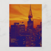 Blue Orange Pop Art New York City Postkarte (Vorderseite)