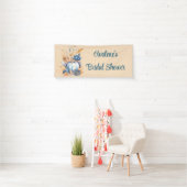Blue Orange Pumpkin Peony Brautparty Banner (Insitu)