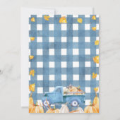 Blue Orange Pumpkin Truck 1. Geburtstag Einladung (Rückseite)