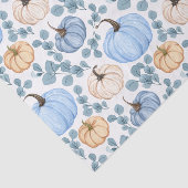 Blue & Orange Pumpkins und Eukalyptus-Blätter Seidenpapier (Ausschnitt)